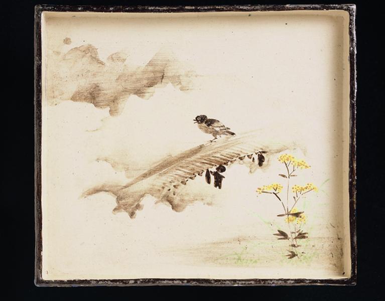 色絵定家詠十二ケ月和歌花鳥図角皿 - MIHO MUSEUM