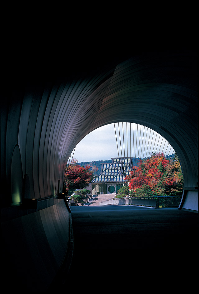 View through approach tunnel towards Miho Museum in Japan Stock Photo -  Alamy