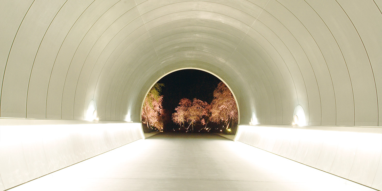 The Miho Museum entrance tunnel, The entrance tunnel to the…
